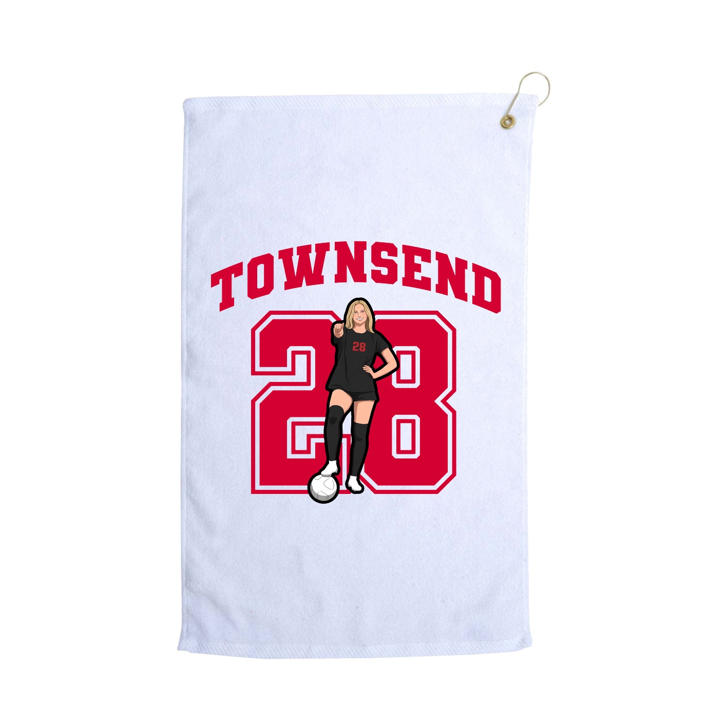 Golf Towel — Number in White