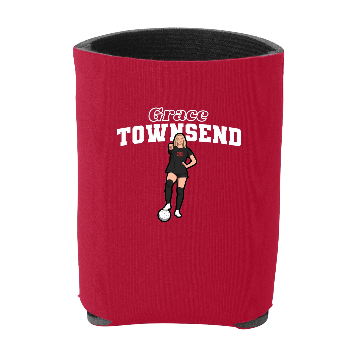 Can Holder — Name Arch in Red