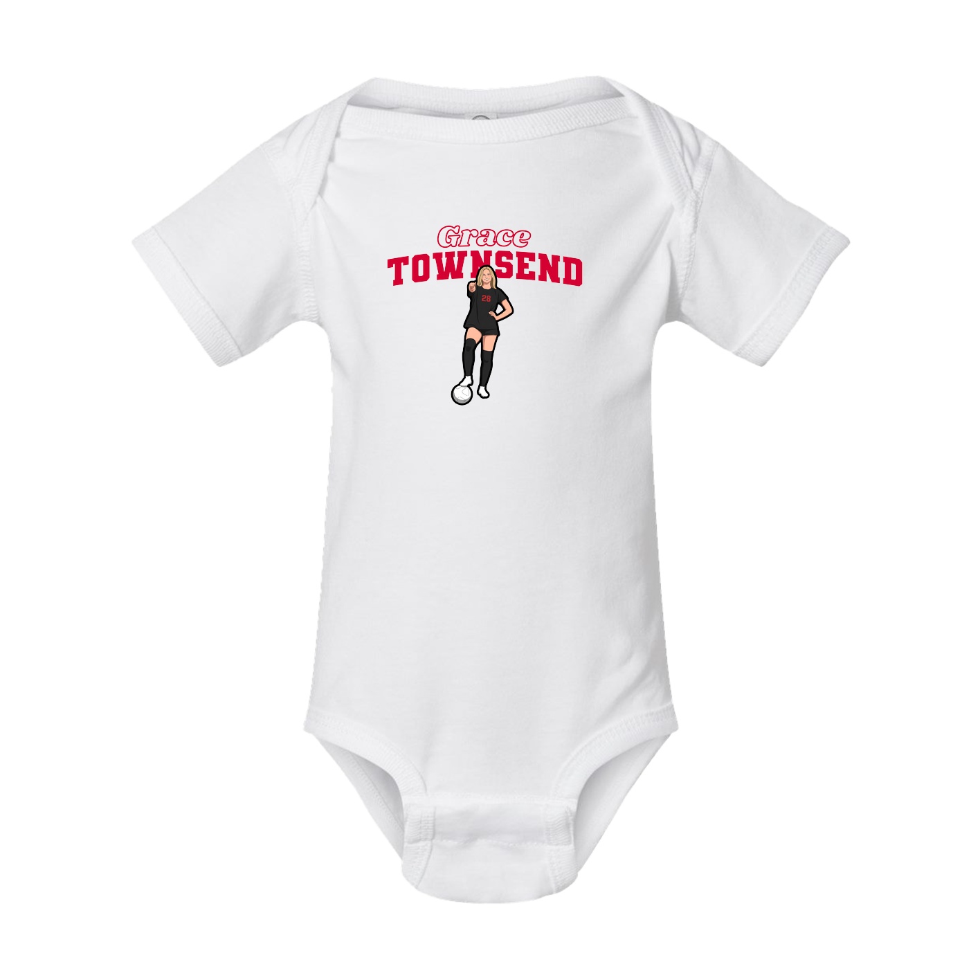 Baby Onesie — Name Arch in White