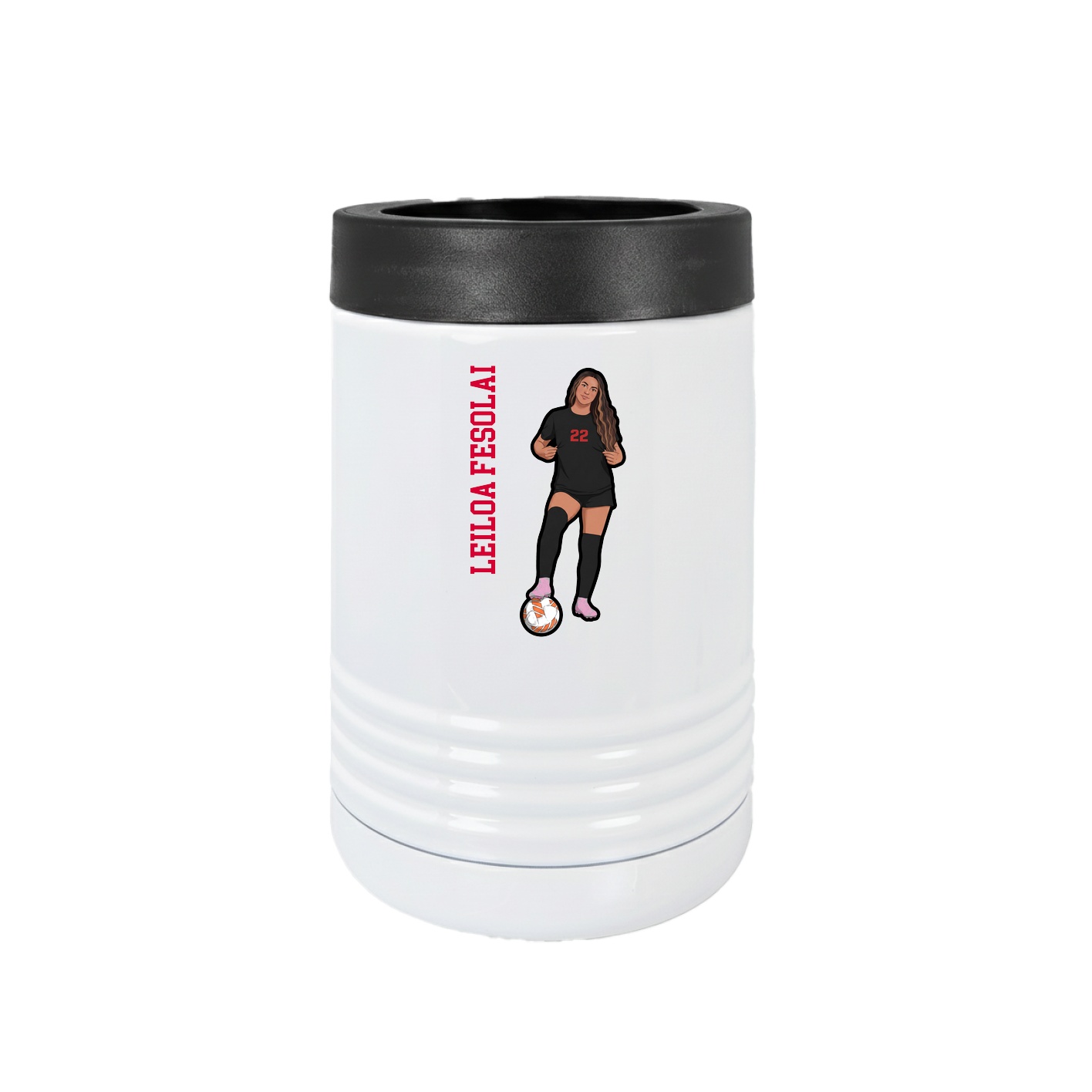 Beverage Holder — Name Vertical in White