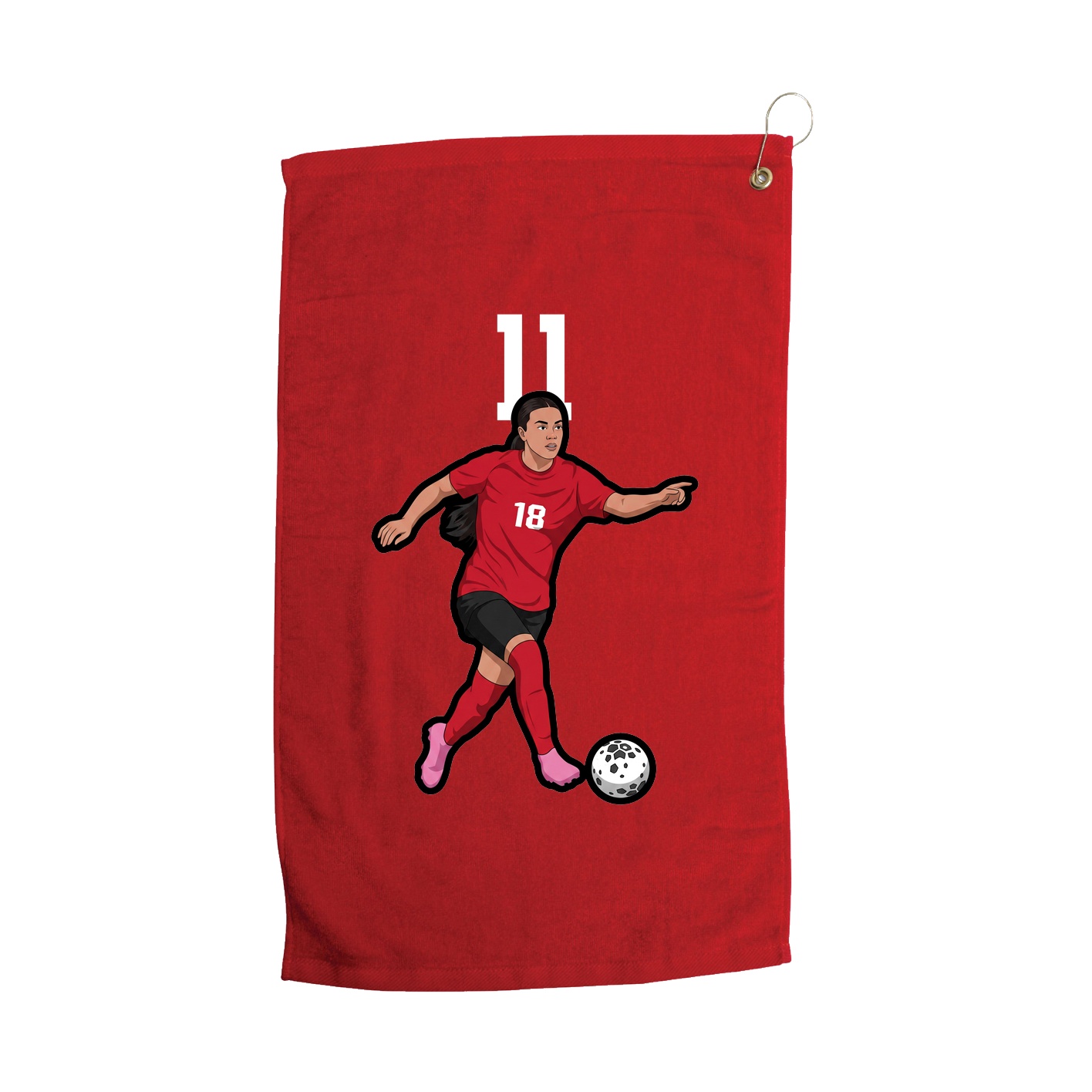 Golf Towel — Number Top in Red