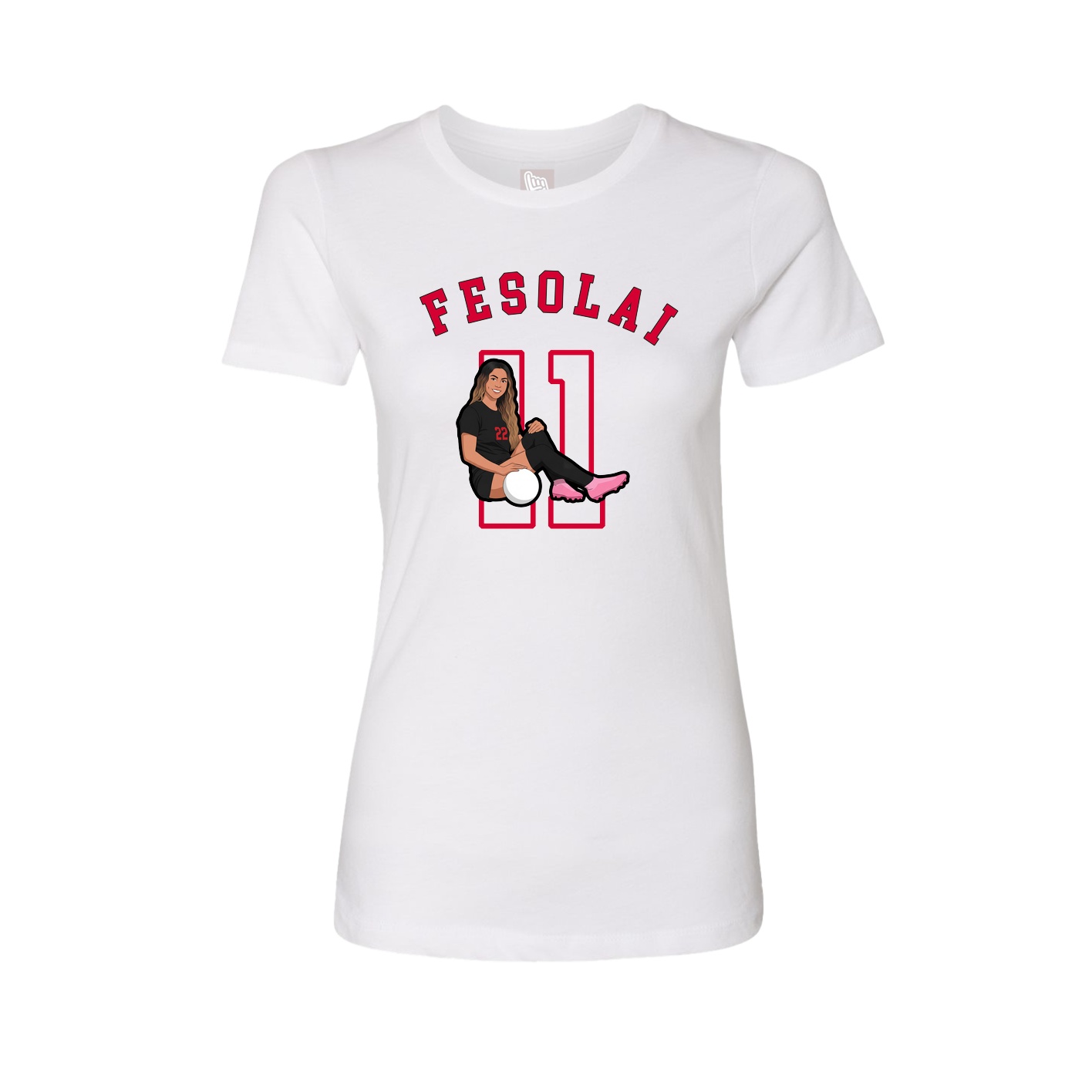 Fitted Women's Tee — Shirsey Arch in White