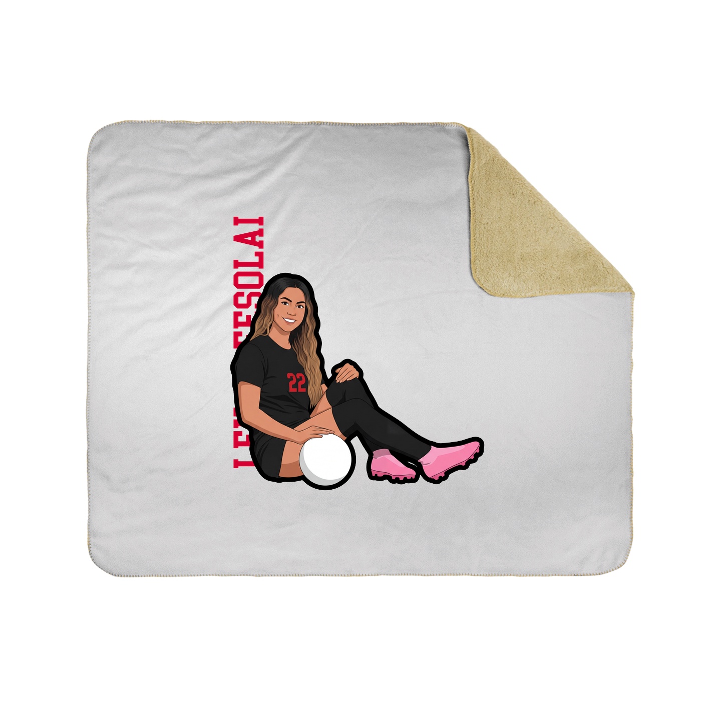 Throw Blanket — Name Vertical in White