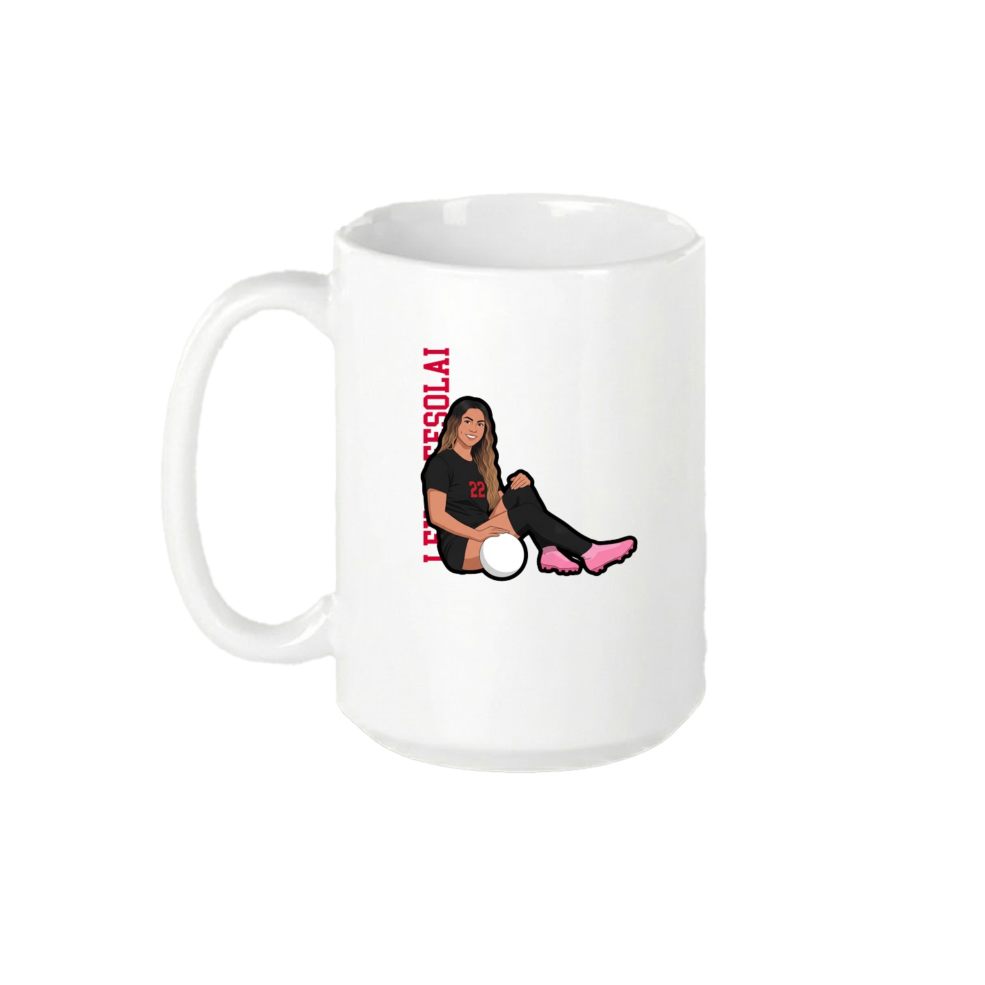 15oz Coffee Mug — Name Vertical in White