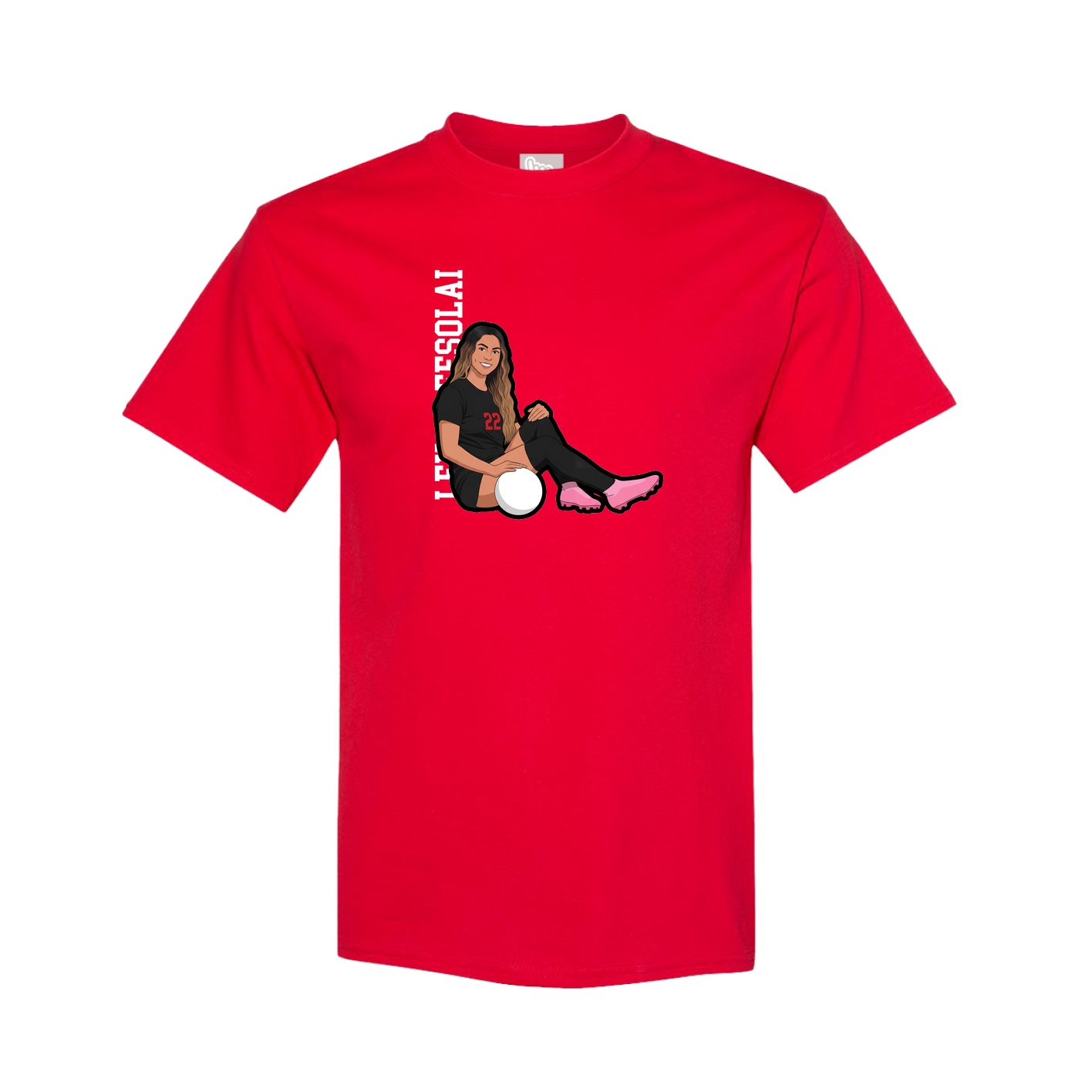 Tee — Name Vertical in Red