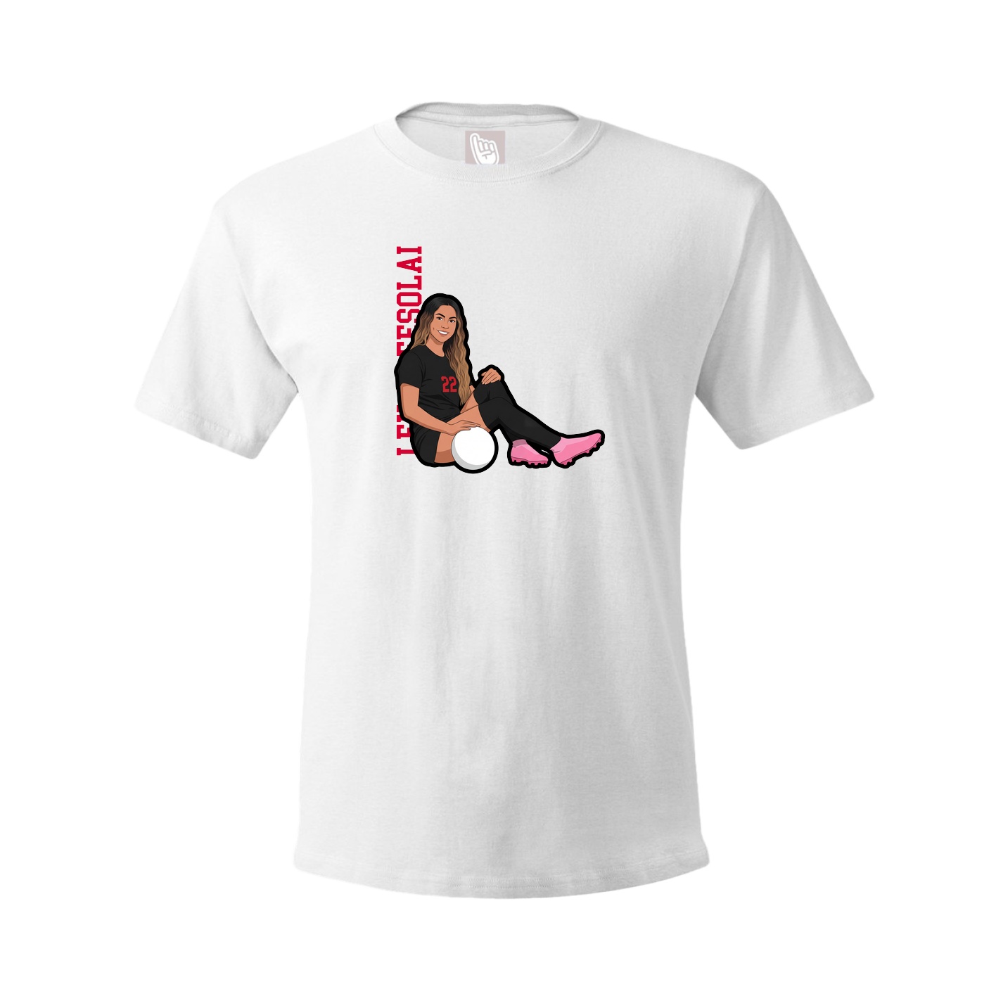 Youth Tee — Name Vertical in White