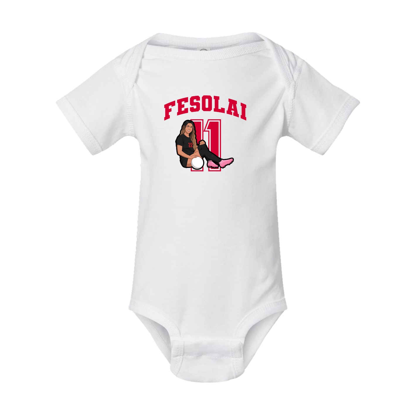 Baby Onesie — Number in White