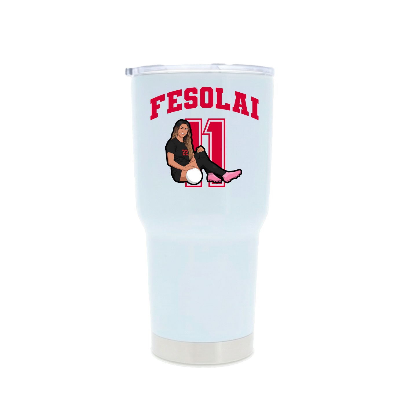 30oz Stainless Steel Tumbler — Number in White