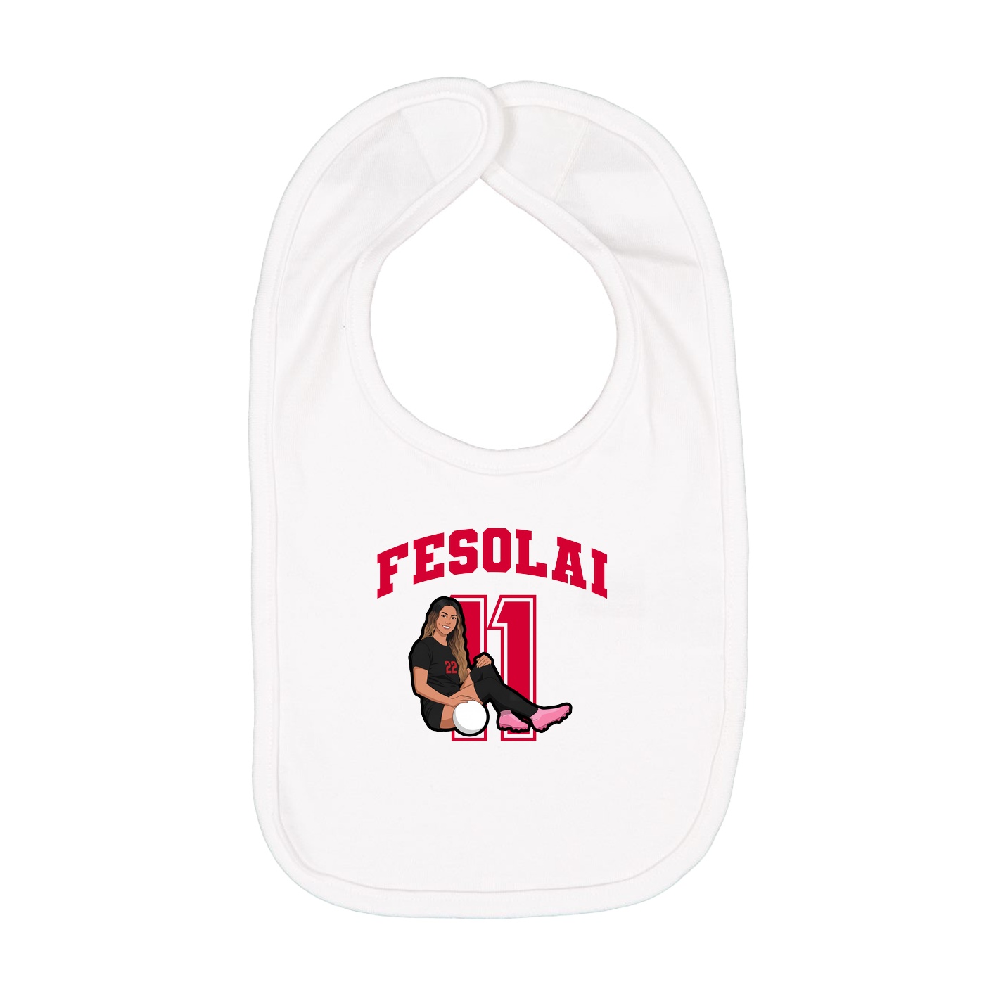 Infant Bib — Number in White