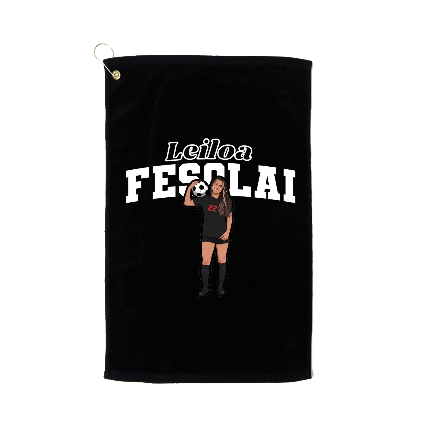 Golf Towel — Name Arch in Black