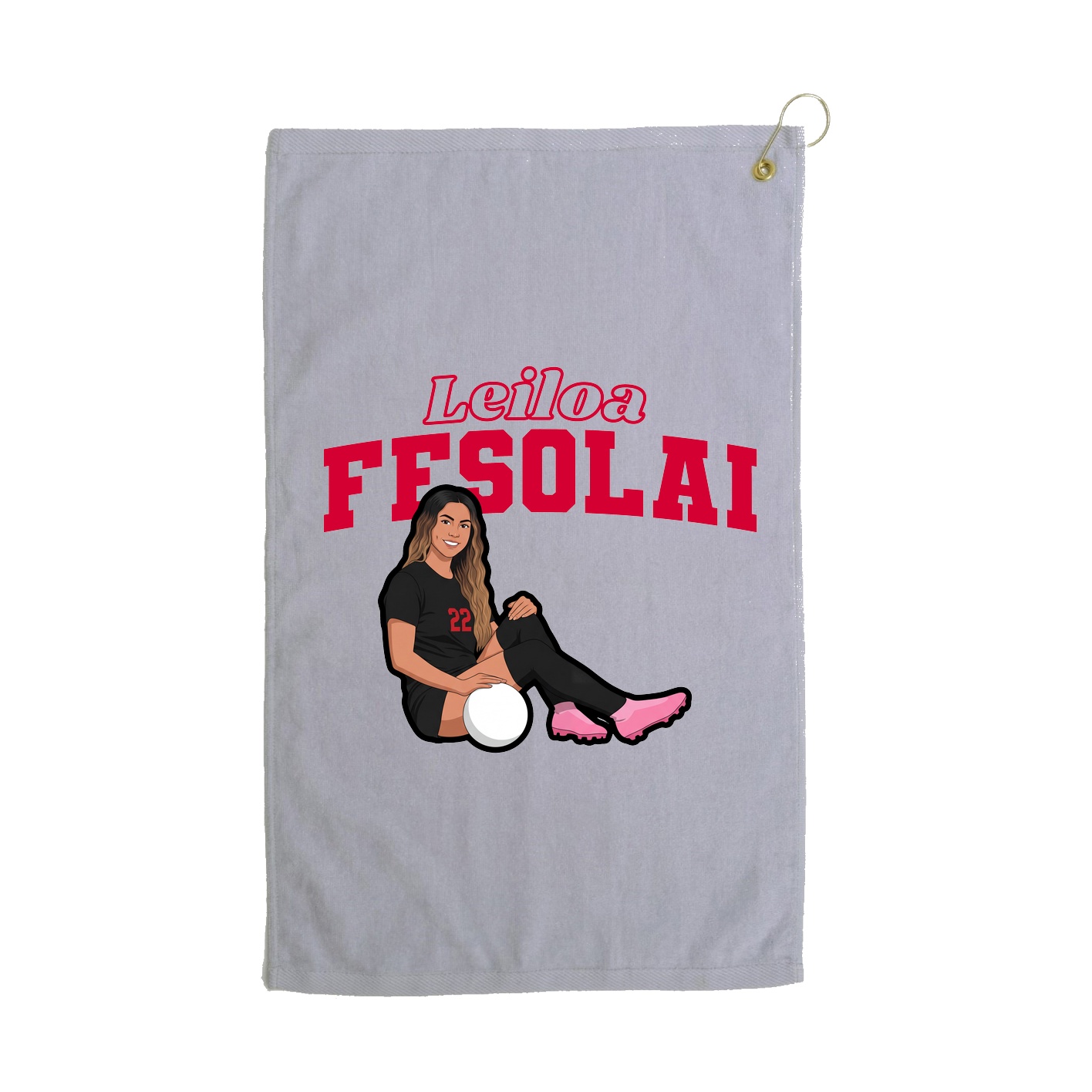 Golf Towel — Name Arch in Grey