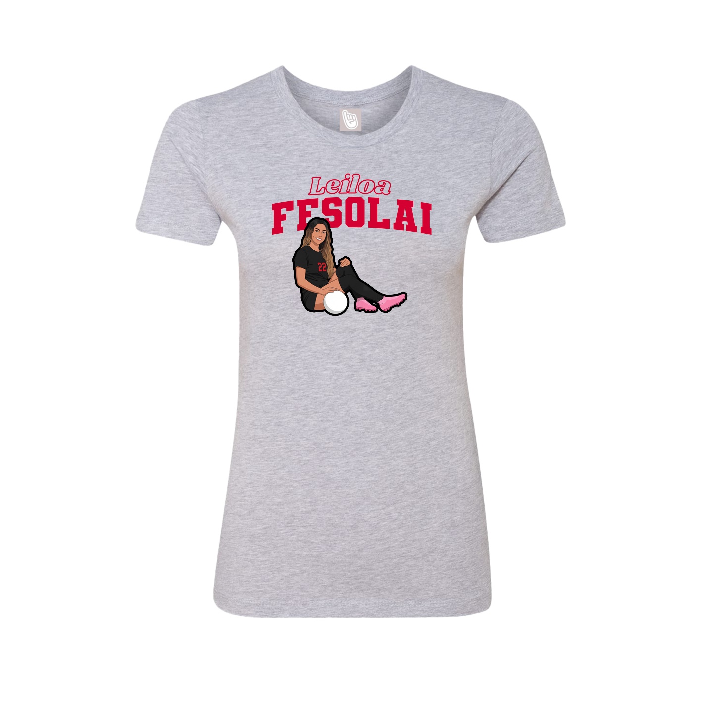 Fitted Women's Tee — Name Arch in Grey