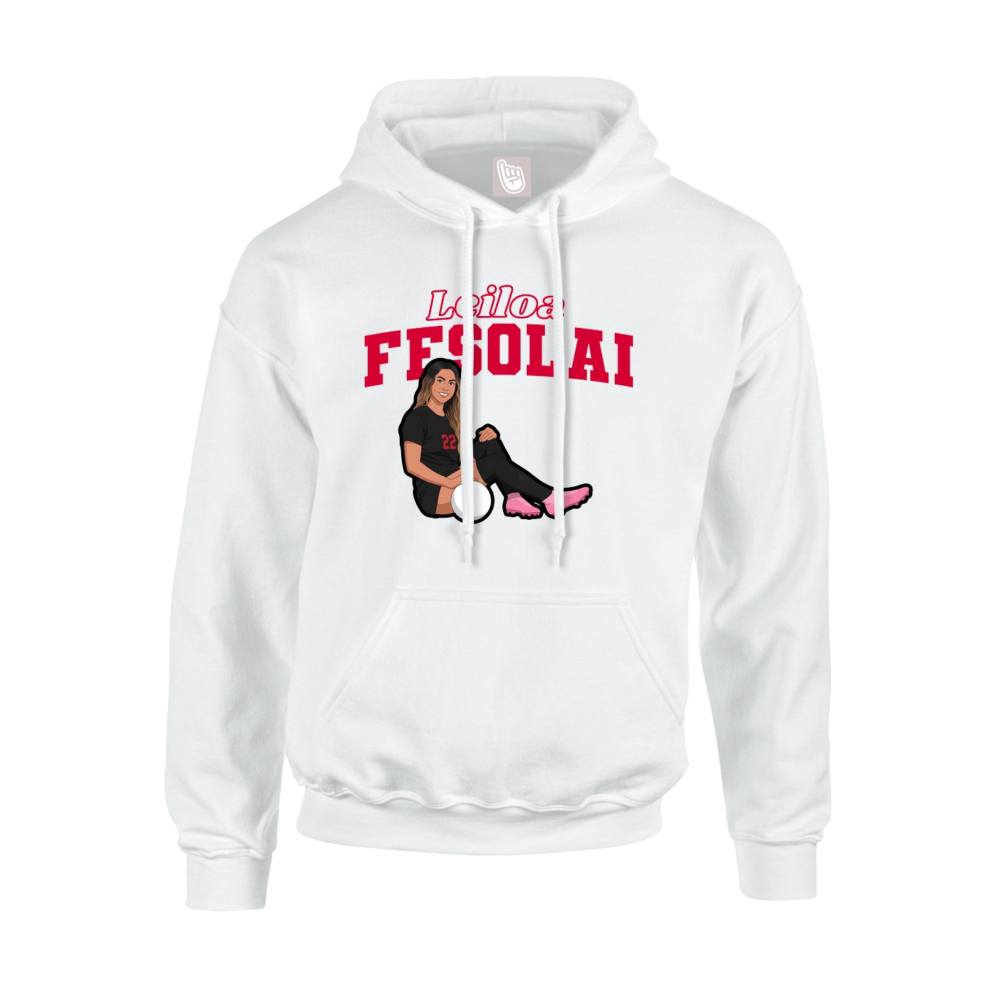 Hoodie — Name Arch in White