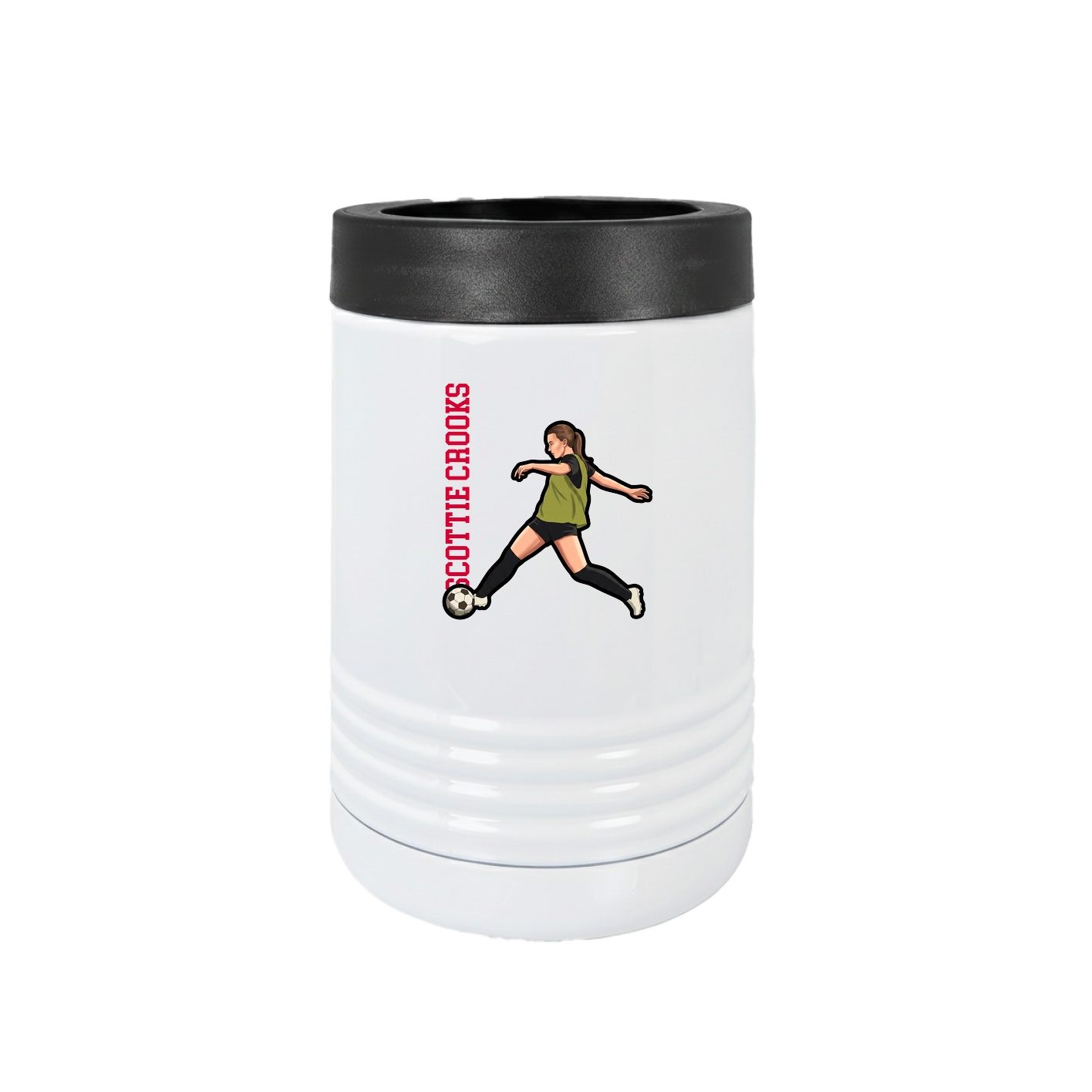 Beverage Holder — Name Vertical in White