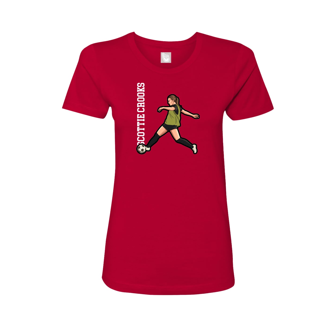Womens Tee — Name Vertical in Red