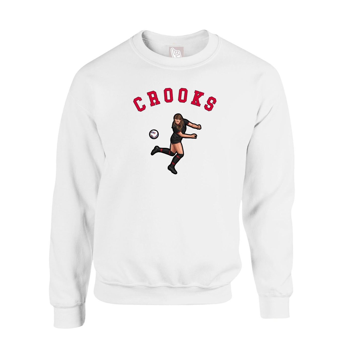 Fleece Crew — Shirsey Arch in White