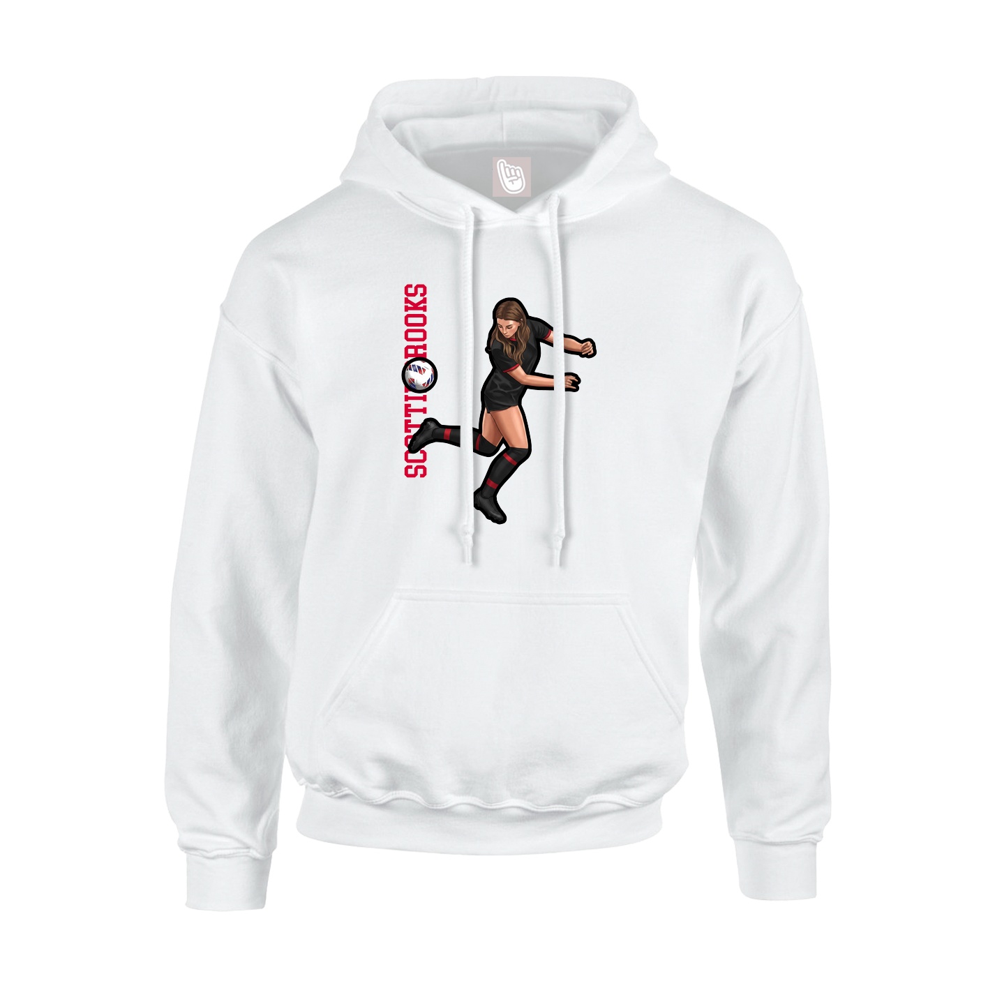 Youth Hoodie — Name Vertical in White
