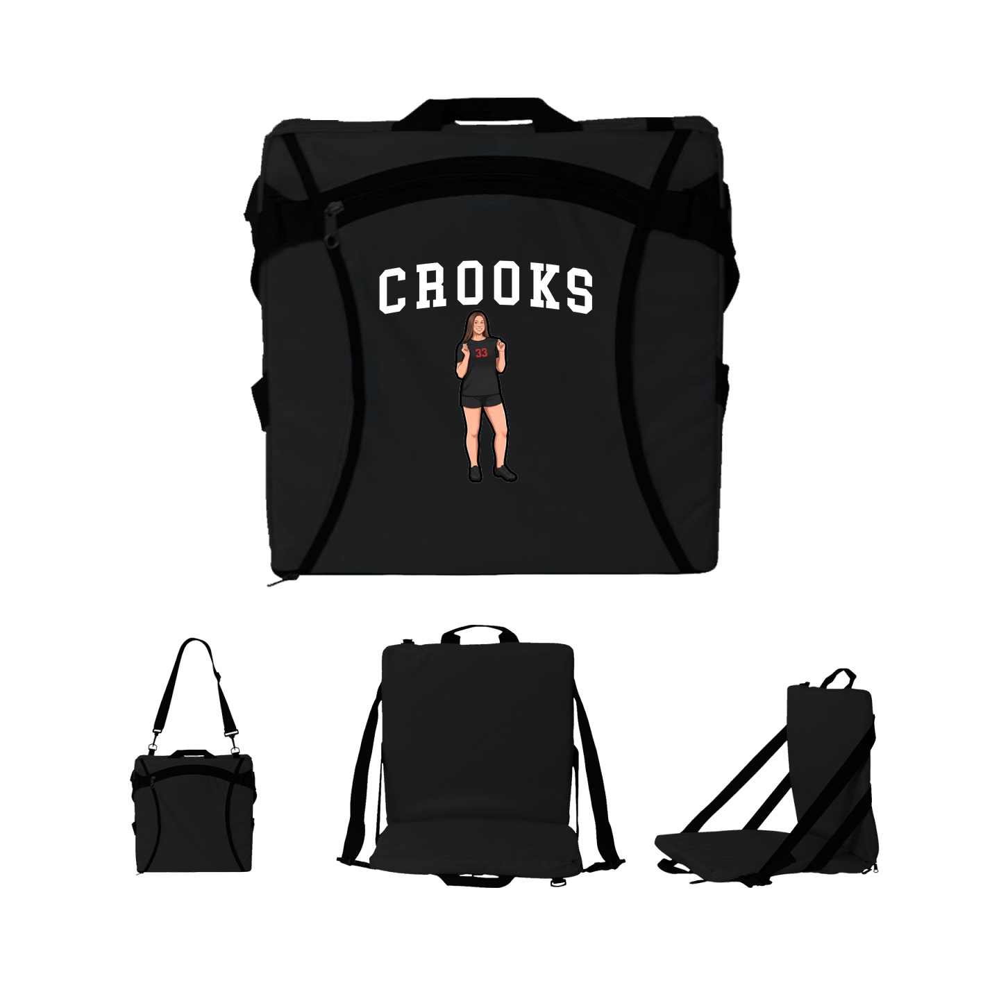Folding Stadium Seat — Shirsey in Black