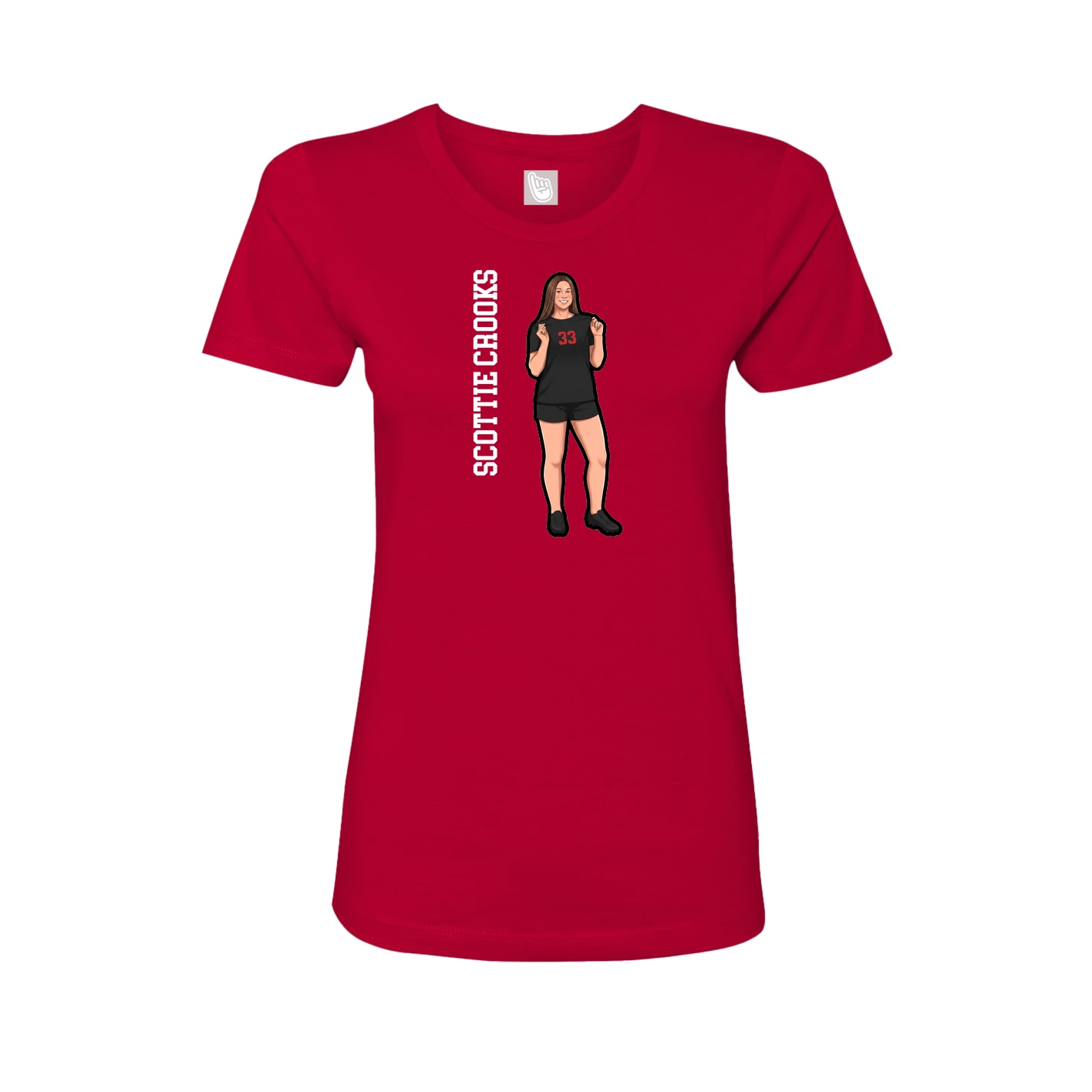 Womens Tee — Name Vertical in Red