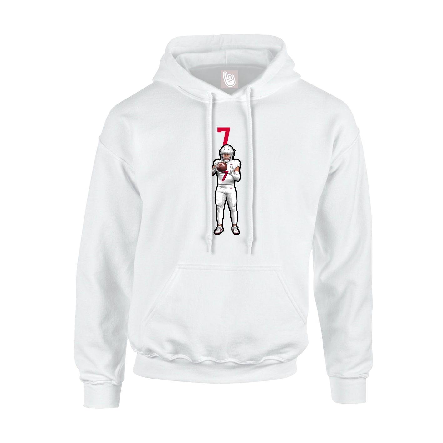 Hoodie — Number Top in White