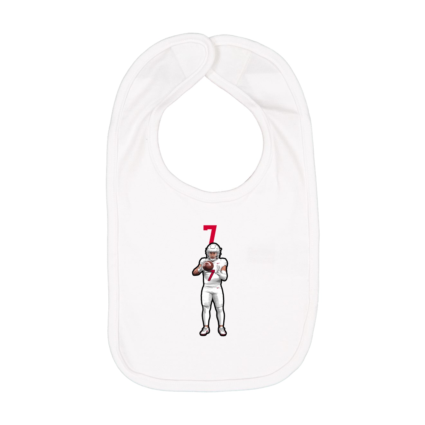 Infant Bib — Number Top in White