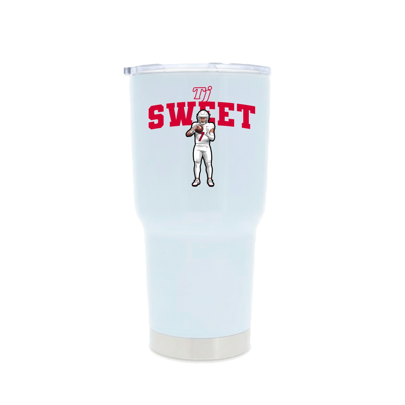 30oz Stainless Steel Tumbler — Name Arch in White