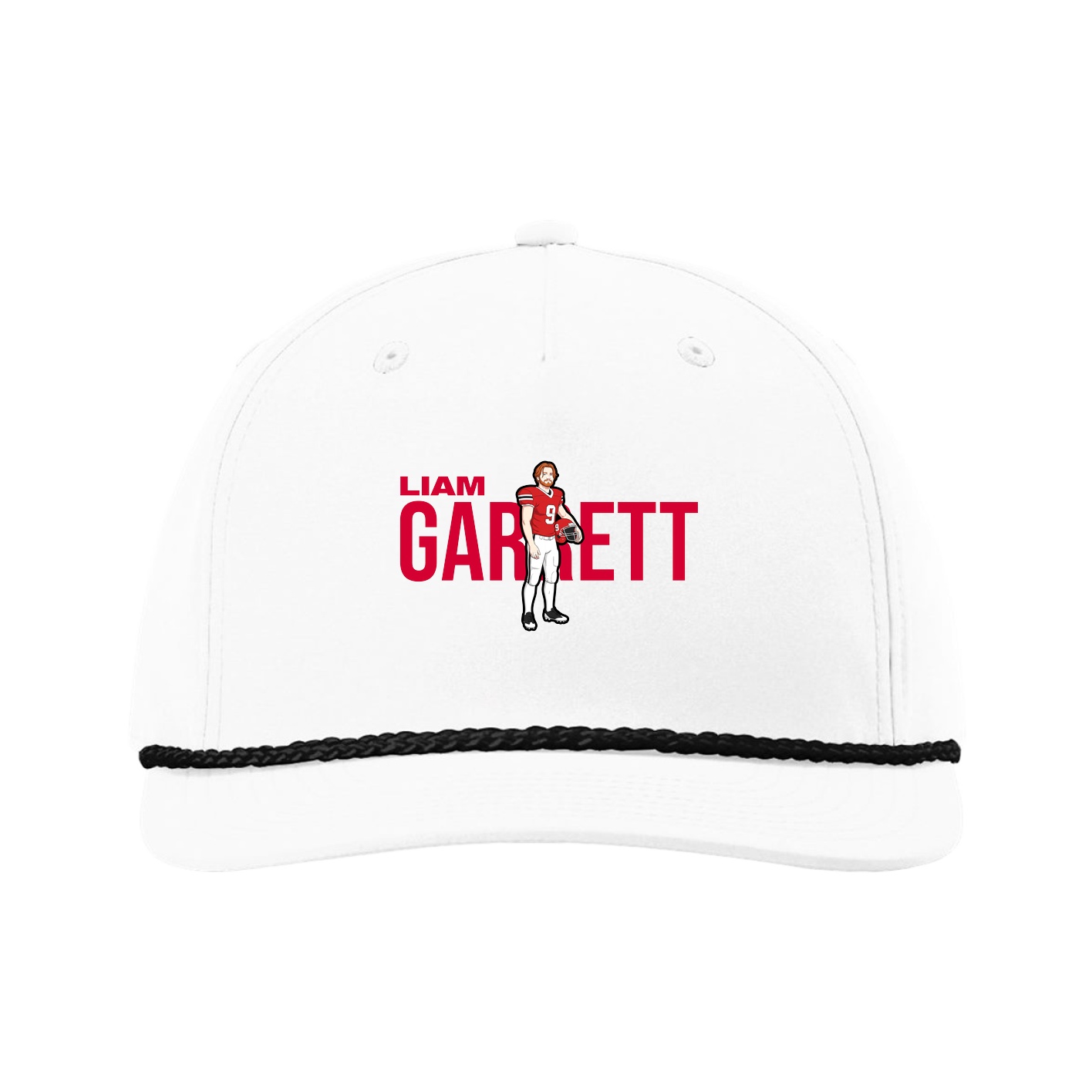 Five-Panel Classic Rope Cap — Player Name in White