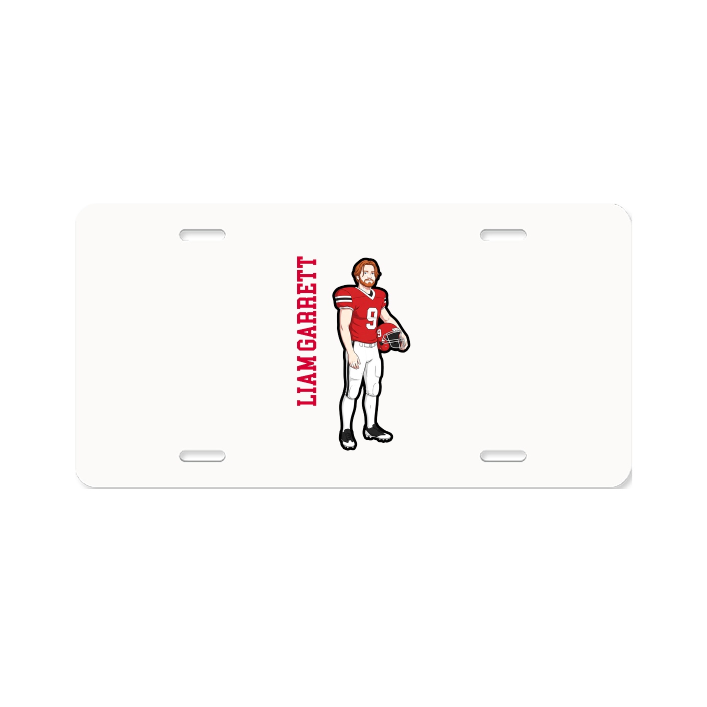License Plate — Name Vertical in Classic