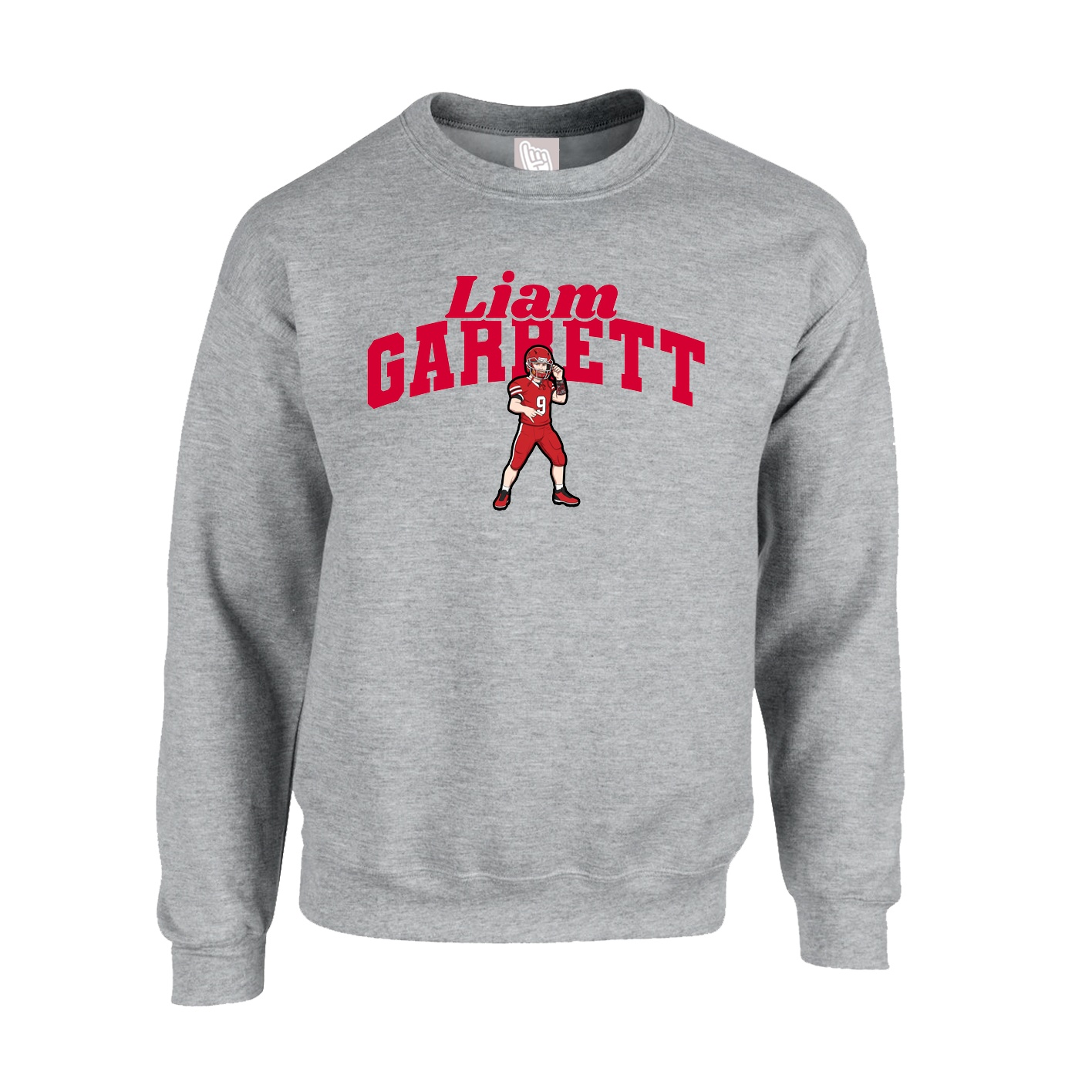 Fleece Crew — Signature Arch in Grey