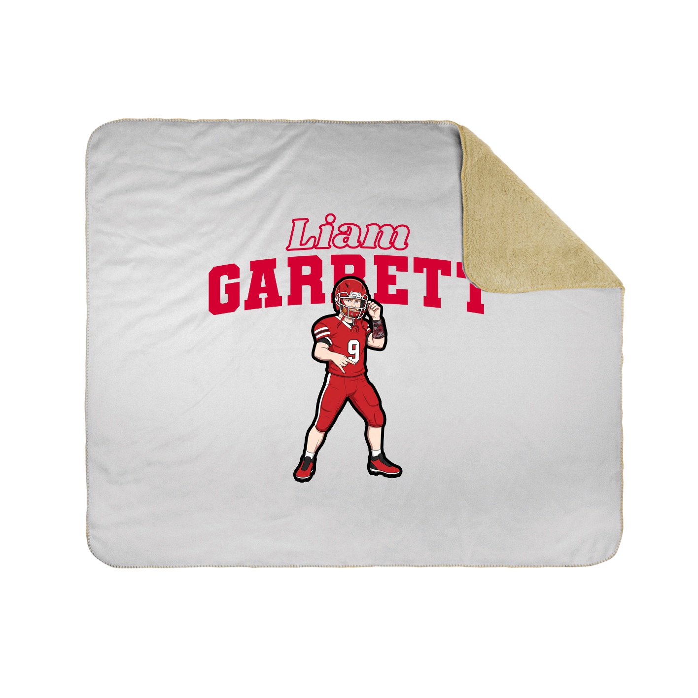 Throw Blanket — Name Arch in White