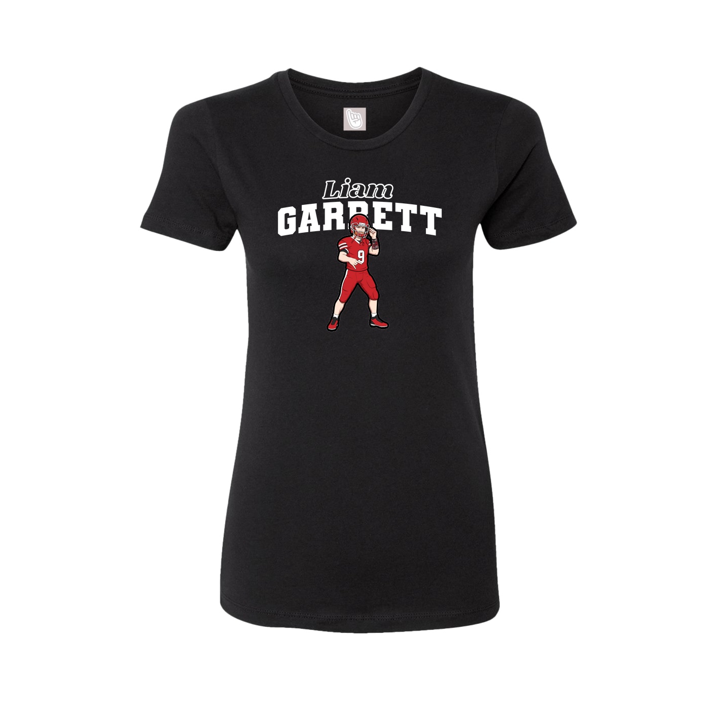 Fitted Women's Tee — Name Arch in Black