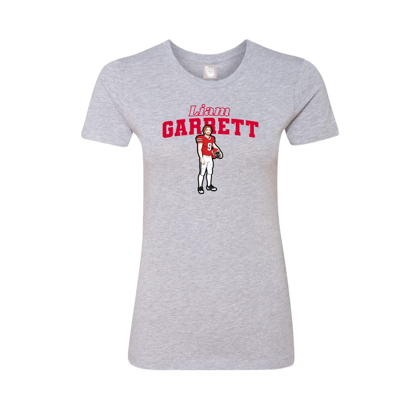 Fitted Women's Tee — Name Arch in Grey