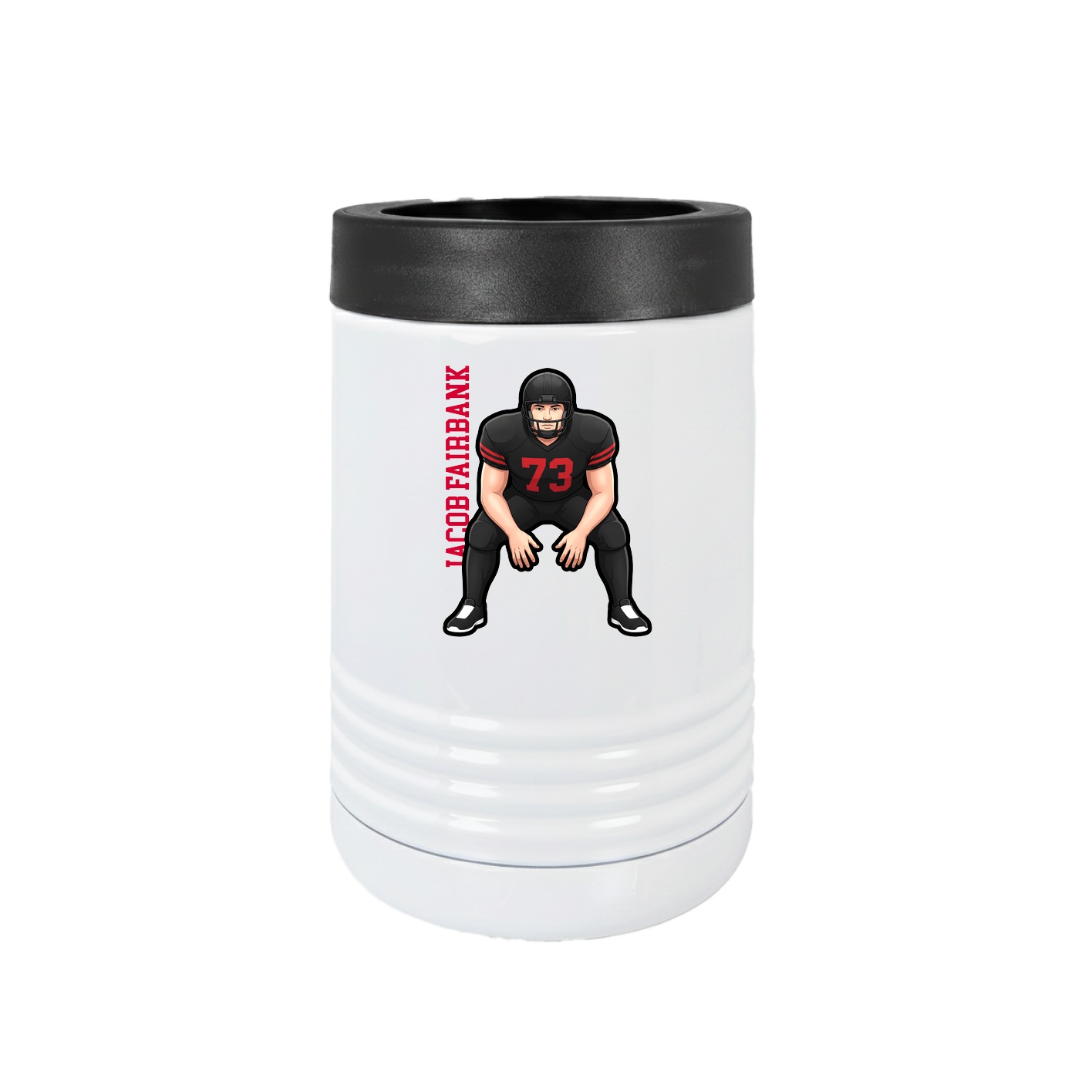 Beverage Holder — Name Vertical in White