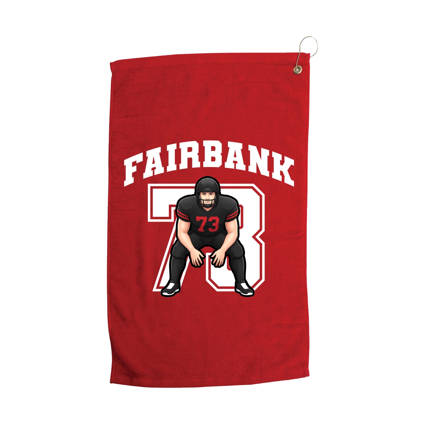 Golf Towel — Number in Red