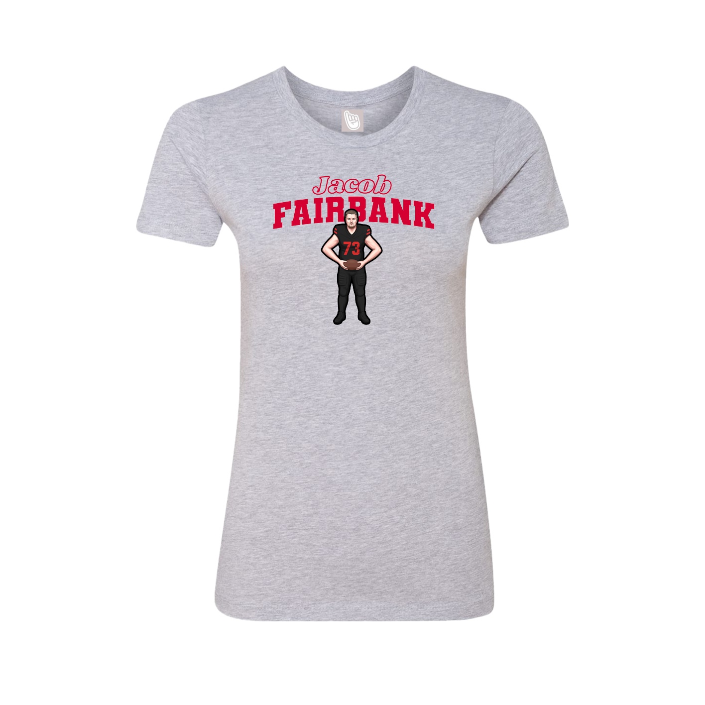 Fitted Women's Tee — Name Arch in Grey