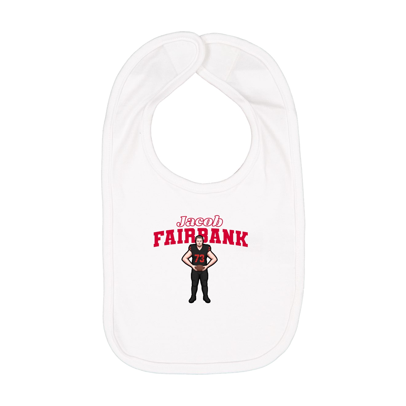 Infant Bib — Name Arch in White