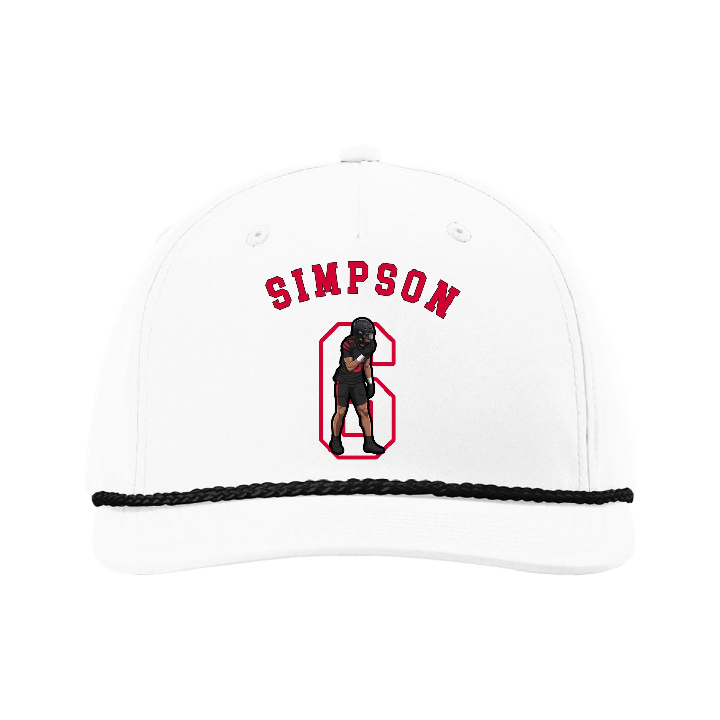 Five-Panel Classic Rope Cap — Shirsey Arch in White