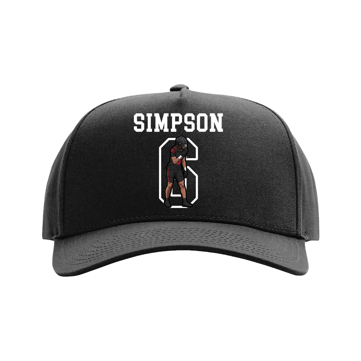 Full Fabric Five-Panel Champ Cap — Shirsey in Black