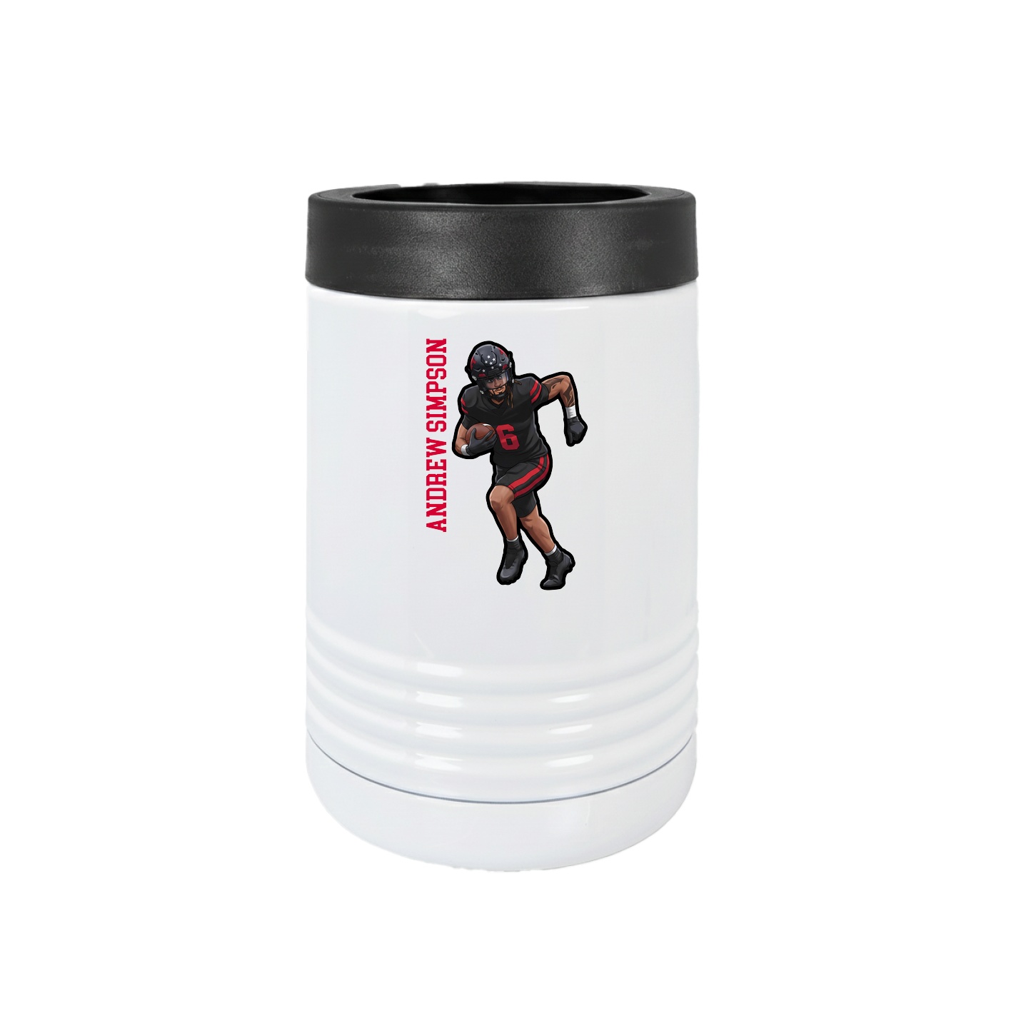 Beverage Holder — Name Vertical in White