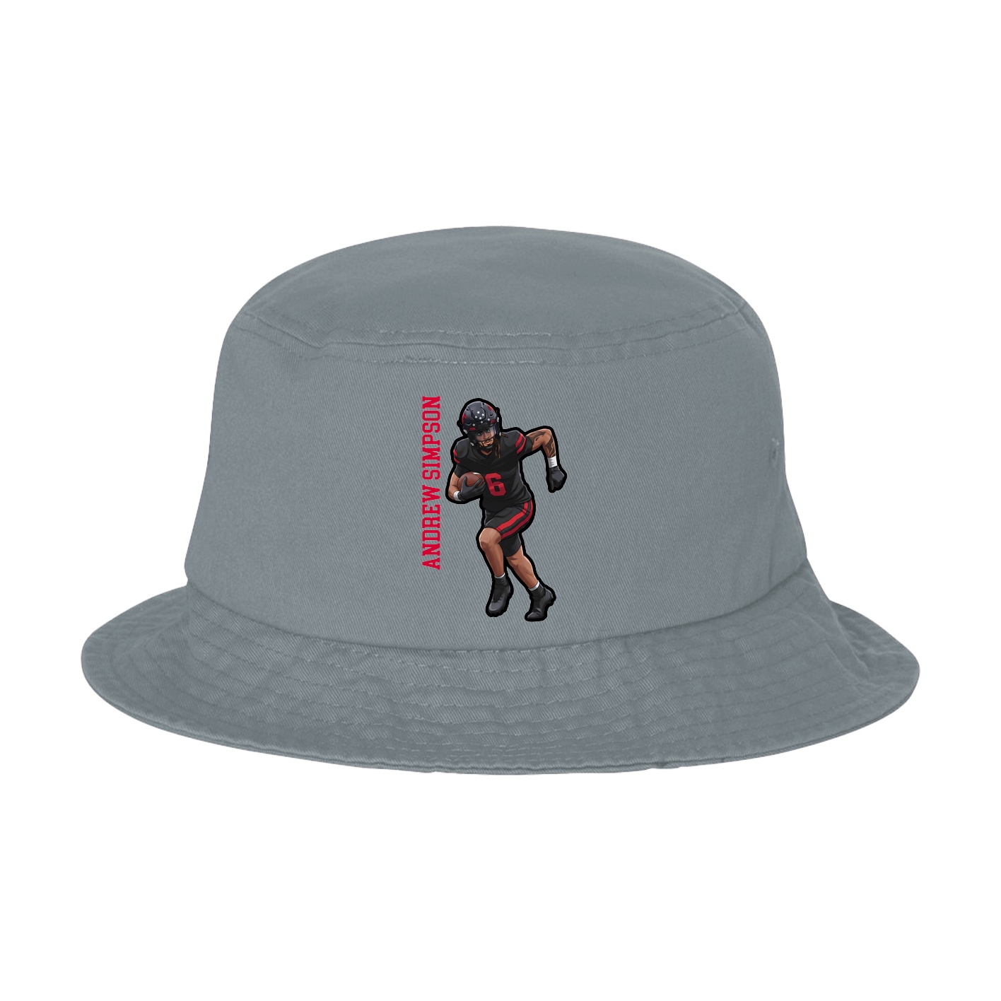 Bucket Cap — Name Vertical in Grey