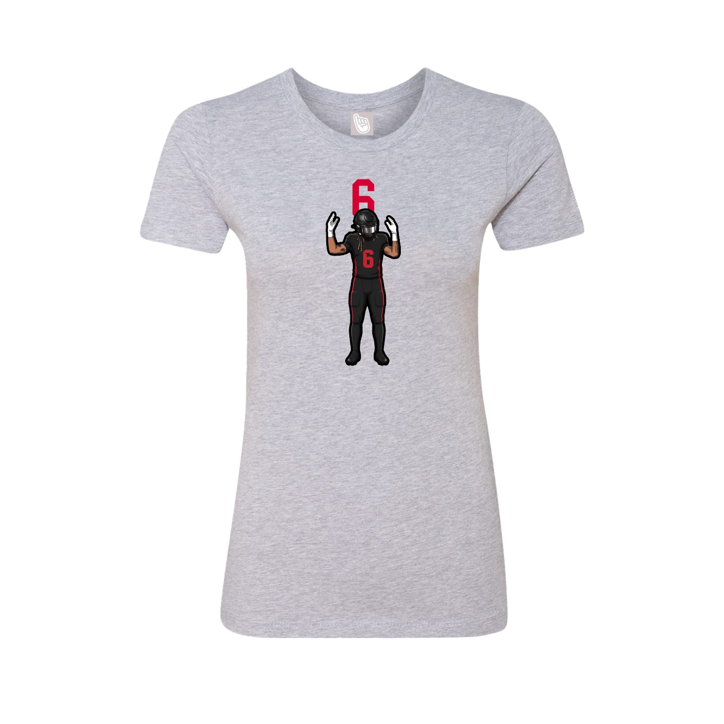 Fitted Women's Tee — Number Top in Grey