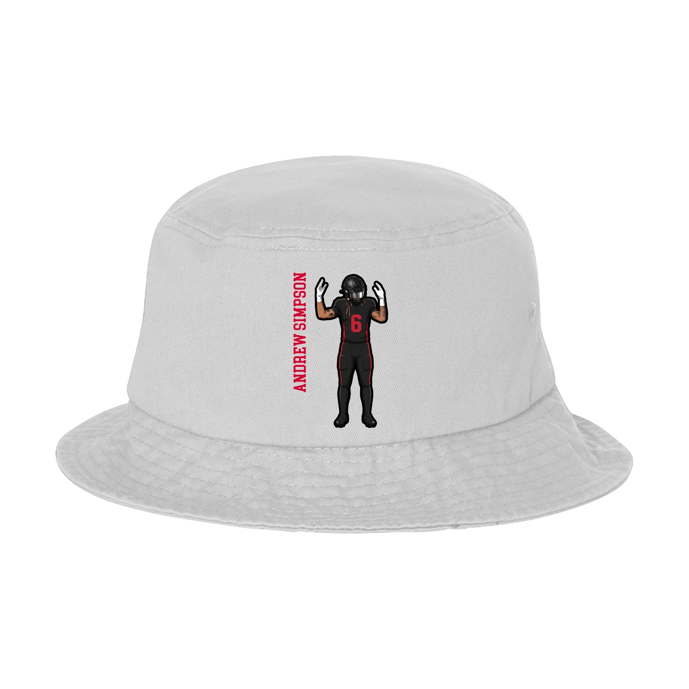 Bucket Cap — Name Vertical in White