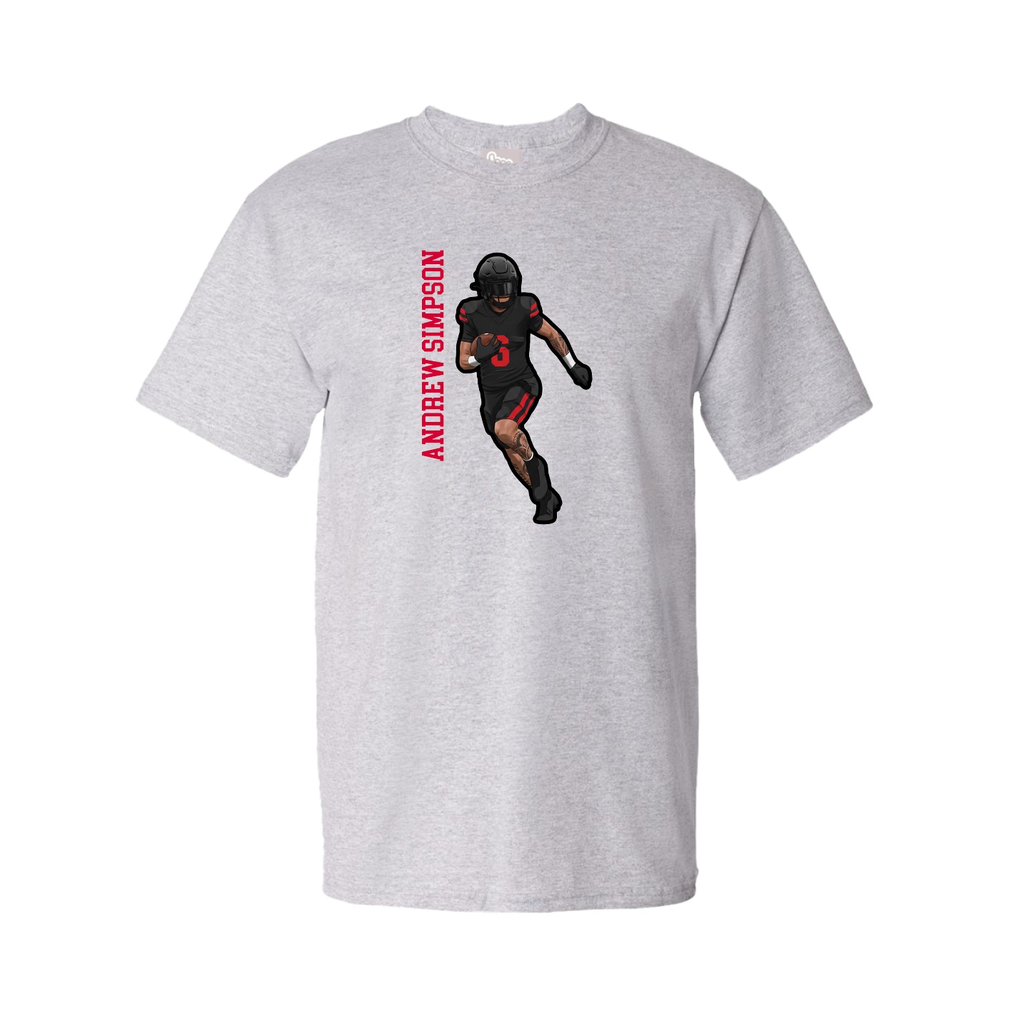 Tee — Name Vertical in Grey