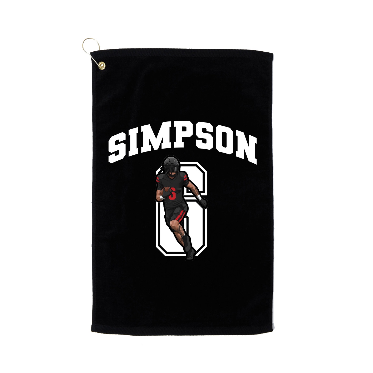 Golf Towel — Number in Black