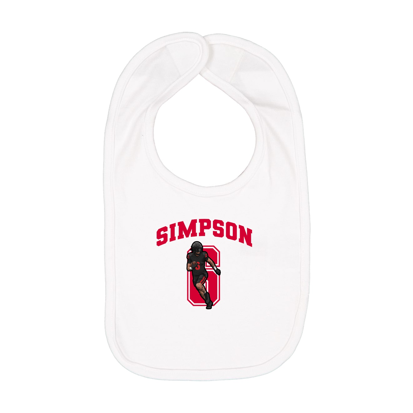 Infant Bib — Number in White