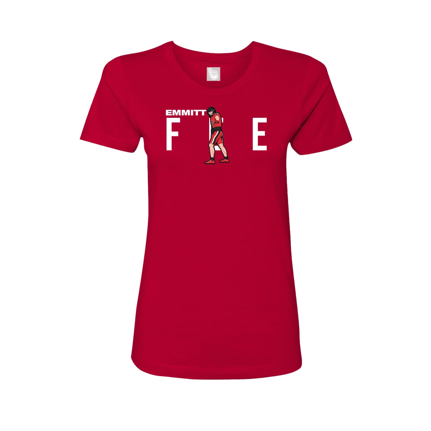 Fitted Women's Tee — Player Name in Red