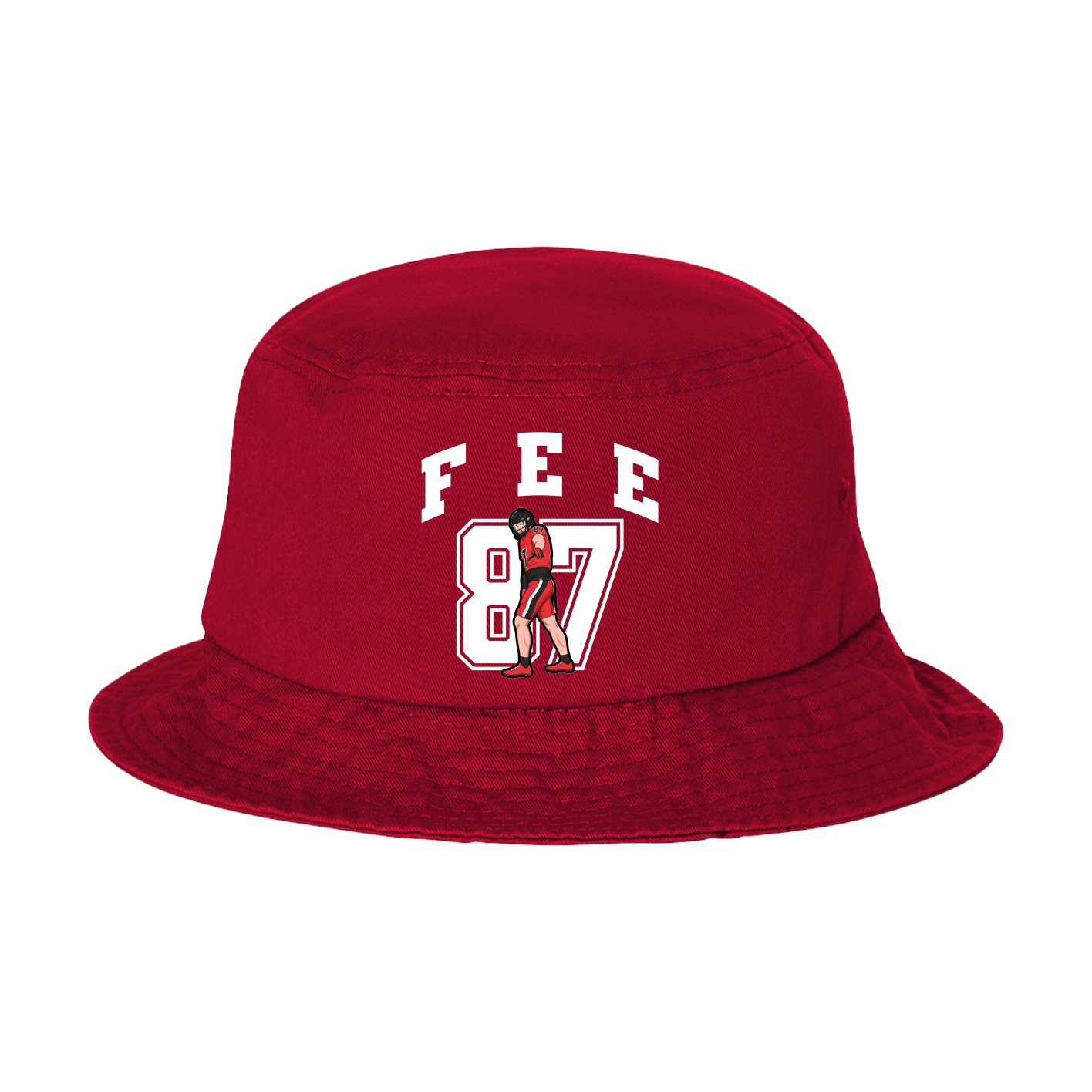 Bucket Cap — Number in Red