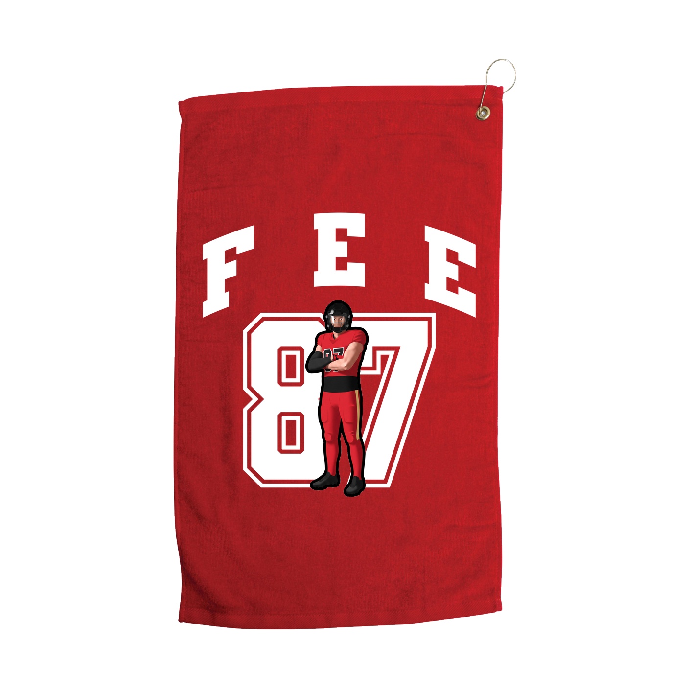 Golf Towel — Number in Red