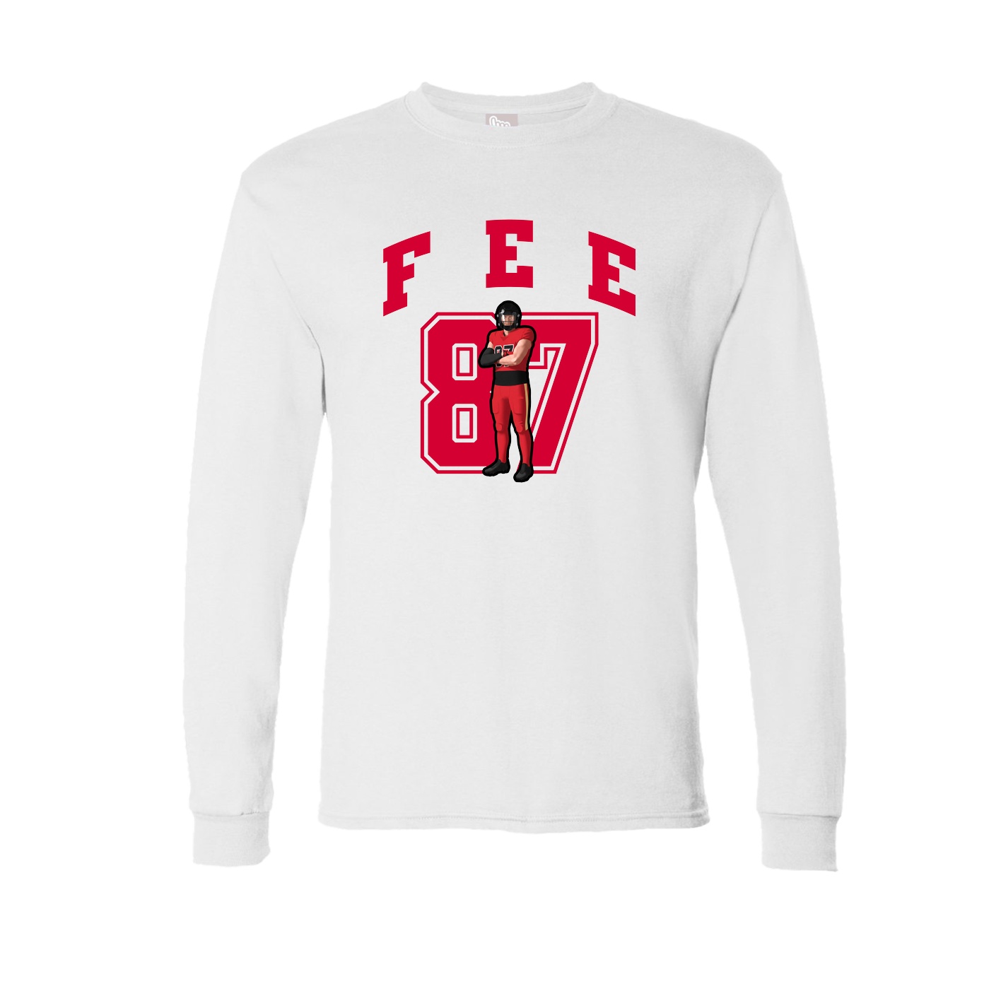 Long Sleeve Tee — Number in White