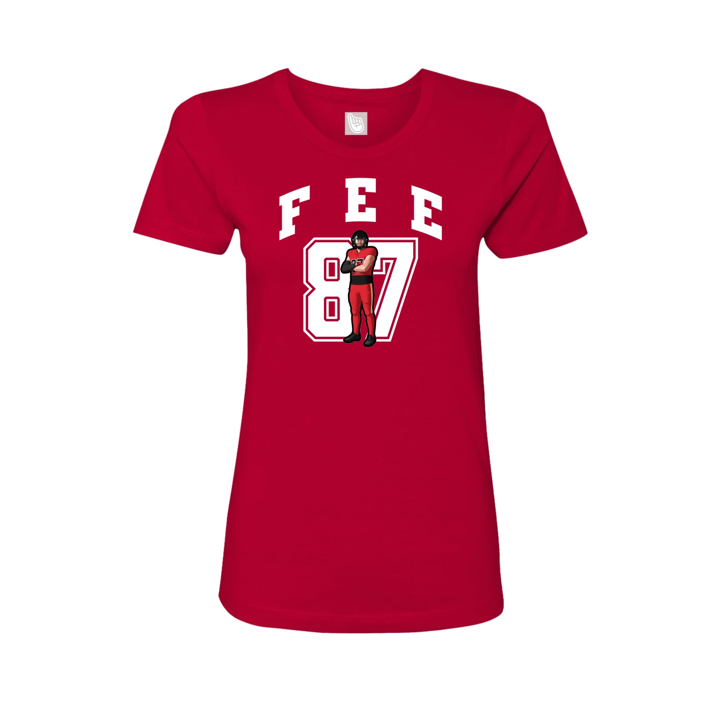 Fitted Women's Tee — Number in Red